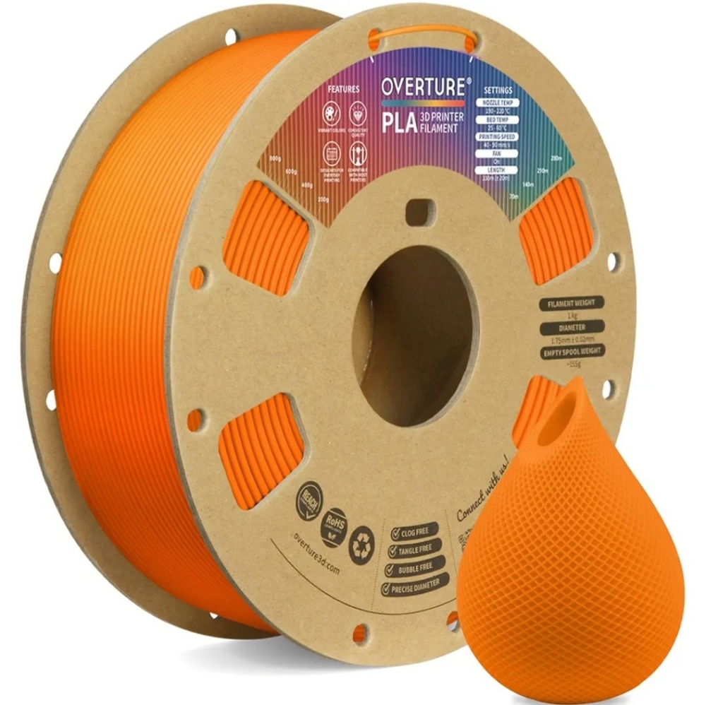 OVERTURE PLA Filament 1.75mm – High-Quality 3D Printer Filament for Precision
